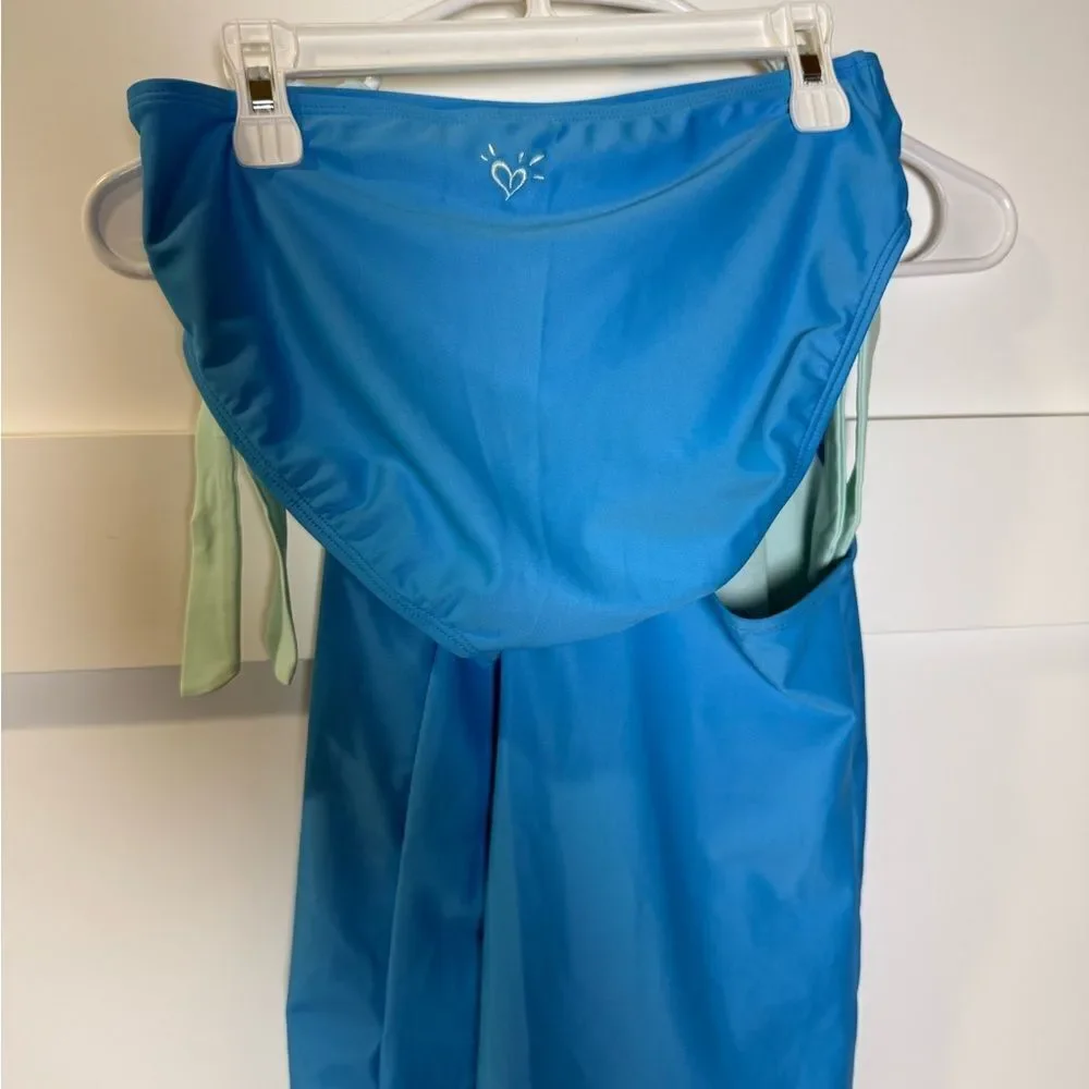 Blue 'Mermazing' Mermaid 2 piece Swimsuit Set size 14